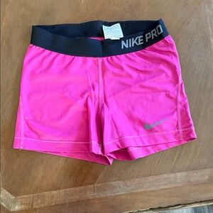 Nike Pro Women's Bright Pink Athletic Shorts
